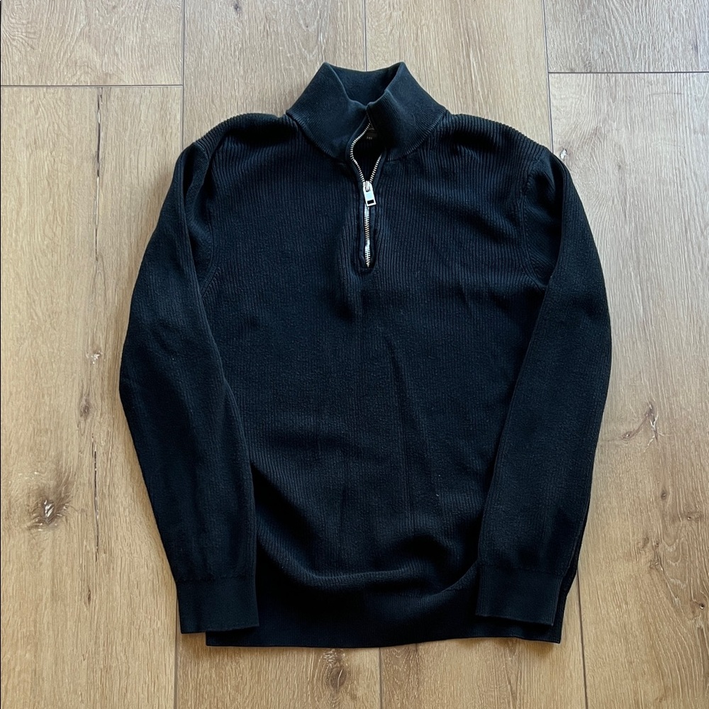 H & M Black Half-Zip Men's Sweater